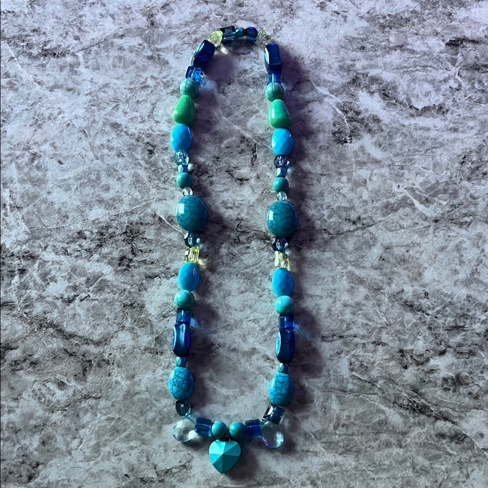 Blue and Green Beaded Necklace